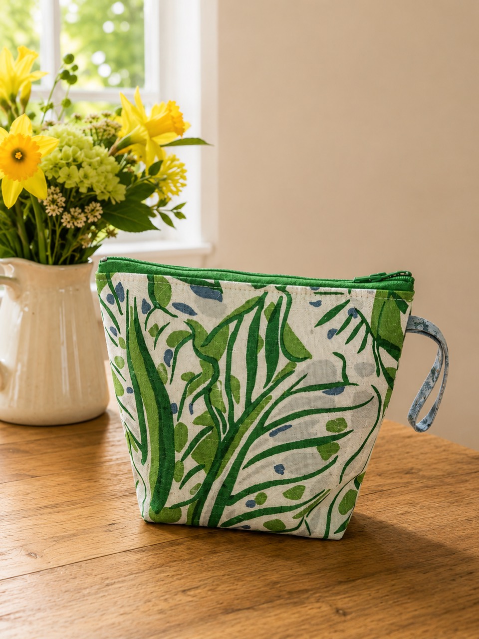 Handmade botanical fabric pouch